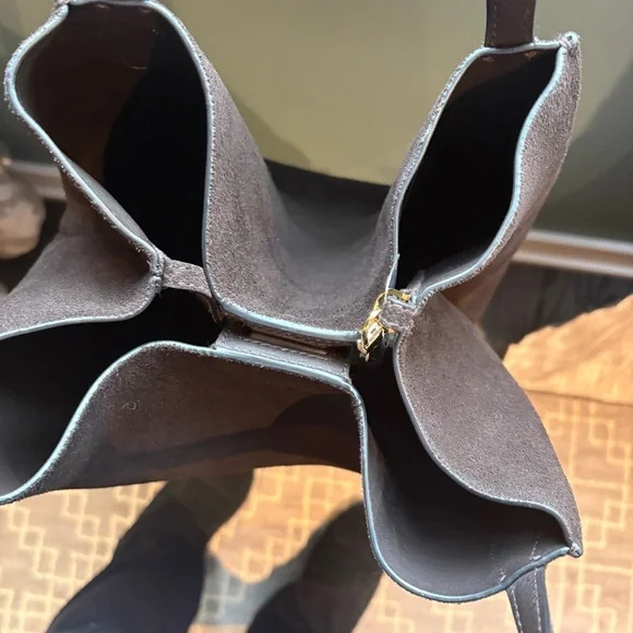 NWT Madewell Shopper Tote in Dark Carob Suede - Picture 10 of 12